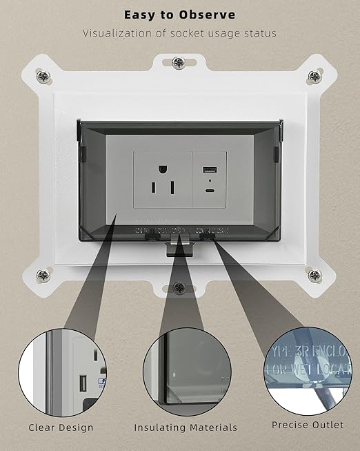 Electrical Box Replacement Cover, DBHW-1 Extra Duty Replacement for All-Weather Use, Type 3r Enclosure Cover for Wet Locations Can be adapted to DBHS1W/DBHR1W/DBHM1W/DBHR141W Improve Electricity (3)