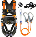Safety Harness Fall Protection Kit with Shock Absorbing Lanyard & Suspension Trauma Safety Straps Upgrade Quick Buckles, Roofing Harness Construction Harness Para Construccion ANSI Compliant Orange