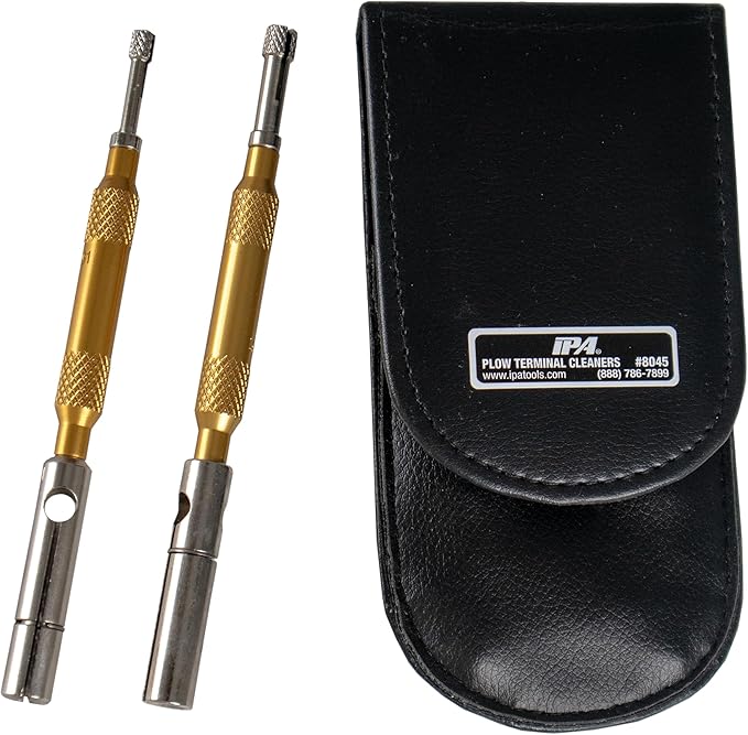Innovative Products of America BOSS Plow Terminal Chaser™ Set - Cleans & Restores Corroded Snowplow Electrical Connectors – for BOSS Snowplow and More (BOSS, Gold)