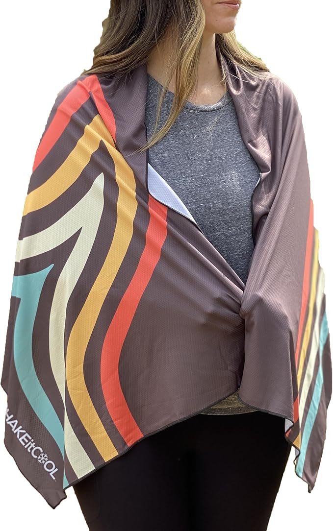 SHAKEitCOOL Large Cooling Shawl - Instant Heat Relief for Outdoor Events