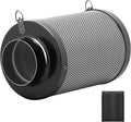HealSmart 4 Inch Air Carbon Filter 4" Premium Australian Virgin Charcoal Smelliness Control, Fit with Inline Duct Fans, Free Pre-Filter, Reversible Flange and Hook for Grow Tents, and Hydroponics