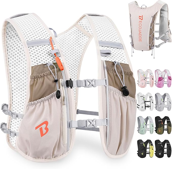 Running Vest Hydration Backpack for Men Women, 5L Lightweight Running Backpack Hydration Pack for Marathon, Trail, Cycling, Hiking, Jogging