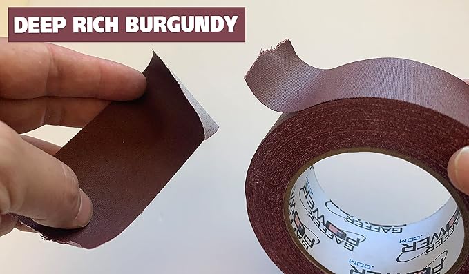 Gaffer Power Proudly Made in The USA, Real Professional Grade Gaffer Tape, Heavy Duty Gaffers Tape, Non-Reflective, Multipurpose. 2 Inches x 30 Yards, Burgundy