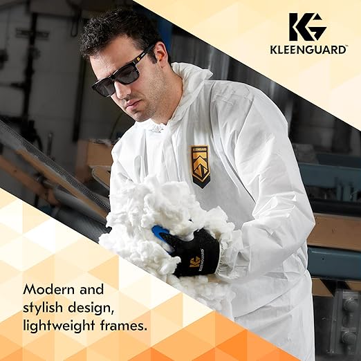 KleenGuard™ V30 Maverick™ Safety Glasses (49311), with KleenVision™ Anti-Fog Coating, Smoke Lenses, Black Frame, Unisex Sunglasses for Men and Women (Qty 12)