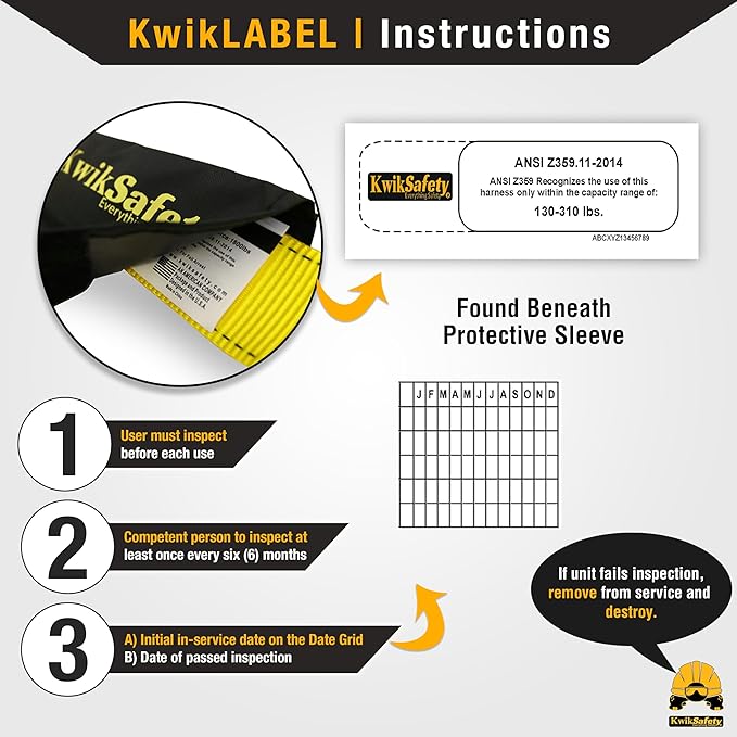 KwikSafety - Charlotte, NC - HURRICANE Safety Harness [3 D-RINGS, BACK SUPPORT] ANSI Tested OSHA Compliant
