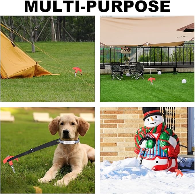 20 Pcs Tent Stakes Heavy Duty, 8 in Ground Anchors Screw in, Grow in the Dark Screw in Tent Stakes, Camping Stakes with Storage Box, Threaded Tent Spikes with Hex Head Driver and Stake Puller
