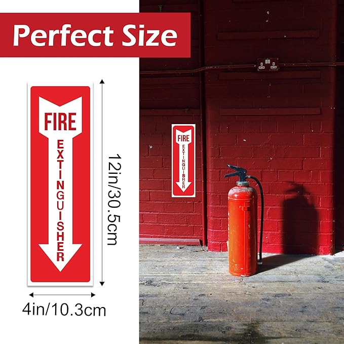Fire Extinguisher Sign, 18 Pack Fire Extinguisher Sticker, Safety Sticker Signs, Wind and Rain-resistant, UV Protected, Fire Extinguisher Signs for Business, Home, Office or Boat