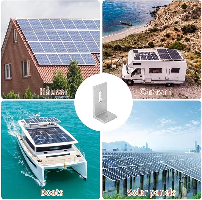 L Foot Solar Mount,Aluminum Alloy Photovoltaic Solar Panel Mounting L Brackets for Roof PV System Waterproof & Weather Proof,Strong Load (10PCS)