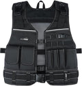 MELOTOUGH Tool Vest for Men with Pouches and Belt, Adjustable Multi-Pocket Safety Tool Vest for Electrician, Carpenter(Black)