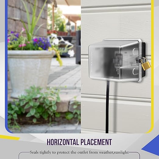 ENERLITES Extra-Duty Weatherproof Enclosure, Outdoor Outlet Cover, Outdoor Decorator/GFCI Receptacles, Dual Installation, Horizontal or Vertical Use, 1-Gang 6.1” x 3.4” x 2.8”, Clear Cover, IUC1HV-D