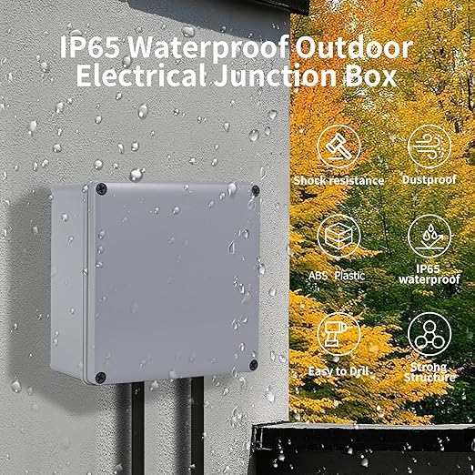 Junction Boxes-8" x 8" x 4" IP65 ABS Plastic Dustproof Waterproof Electrical Box Project Junction Conduit Box for Electrical Outdoor Enclosure