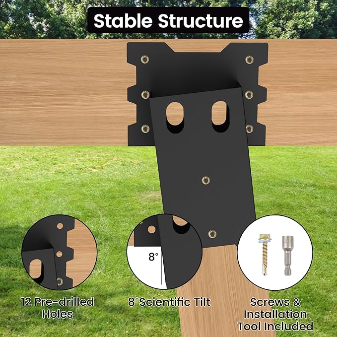 Deer Blind Brackets, Outdoor 4 x 4 Platform Bracket, 12 / 14 Gauge Steel Elevator Brackets for Deer Stand, Hunting Blinds, Shooting Shack