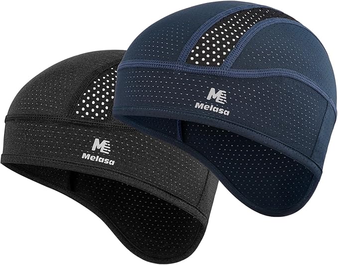 MELASA Skull Cap Cooling Helmet Liner for Hard Hat with Neck Extension Sun Protection Mesh Breathable Sweat Cap for Men Women