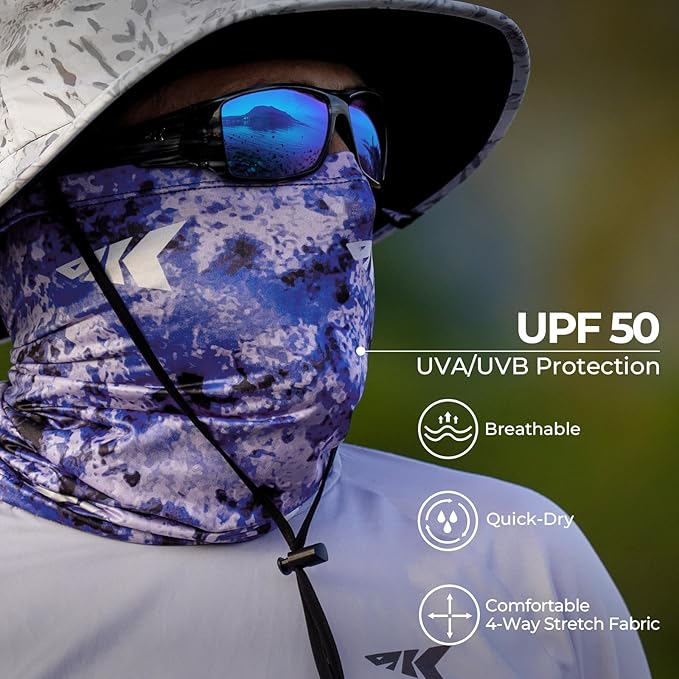 KastKing La Sal Neck Gaiter-UPF 50+ Balaclava Face Mask,Neck Gaiter for Men and Women,Face Cover Shield for Fishing,Hiking