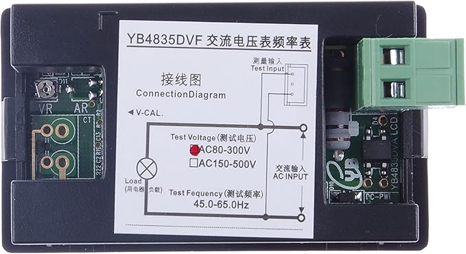 Digital AC Voltmeter AC 80-300V Frequency Counter 45.0-65.0Hz LCD Display Voltage Frequency 2 in 1 Meter Tester