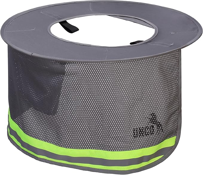 UNCO- Hard Hat Sun Shield, 4 Pack, Gray, Full & Standard Brim Mesh Sunshade High Visibility Reflective, Hard Hat Accessories
