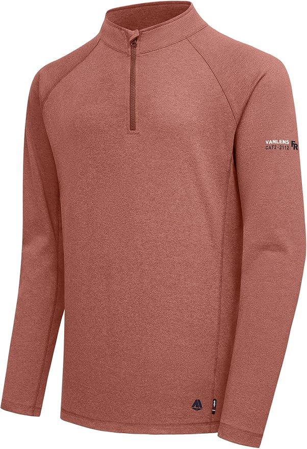 FR Shirts for Men Flame Resistant Shirt CAT2 Quarter Zip Up Pullover 1/4 Zip 5.5oz Light Weight