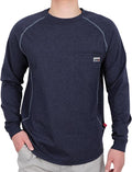 TICOMELA FR T-Shirt, Flame Resistant, Stretch Fit, Hidden Pocket, 6oz Crew Neck Work Shirt for Men 100% Cotton
