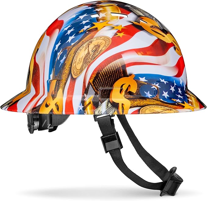 Acerpal Full Brim Vented Camo Design Matte Finish OSHA Construction Hard Hat with 6-Point Suspension