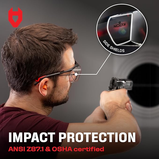 NoCry Safety Glasses Over Eyeglasses for Men and Women with Anti Scratch Lenses and Integrated Side Shields — Adjustable Temples with Anti-Slip Tips — 100% UV Protective Eyewear — ANSI Z87 Certified