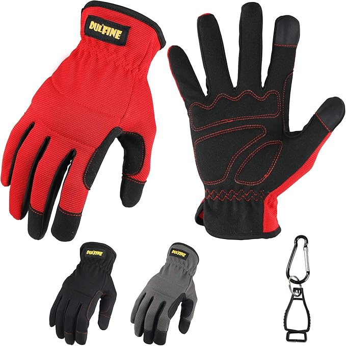 High Performance Work Gloves For Men(3 Pairs Pack), High Dexterity Touch Screen For Multipurpose,Excellent Grip (XX-Large)
