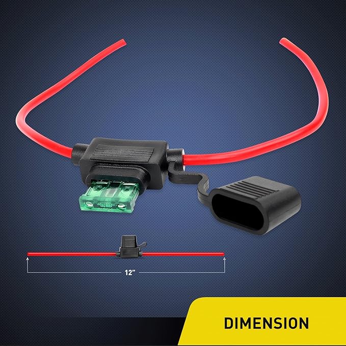 Nilight GA0004 5Pack 12AWG Inline Wiring Harness 12 Gauge ATC/ATO Automotive Holder with 30A Fuse Blade Standard Plug Socket-5 Pack, 2 Years Warranty