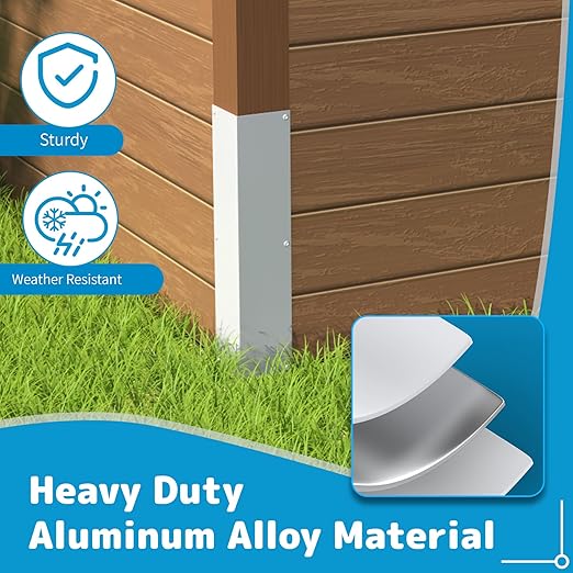 Air Jade Aluminum Alloy Siding Corners, 15.8" x 3.4", 2 Pcs Siding Corner Protectors with 90° Angle, Outdoor Weed Whacking Protection for Wall, Easy to Install with Screws, White