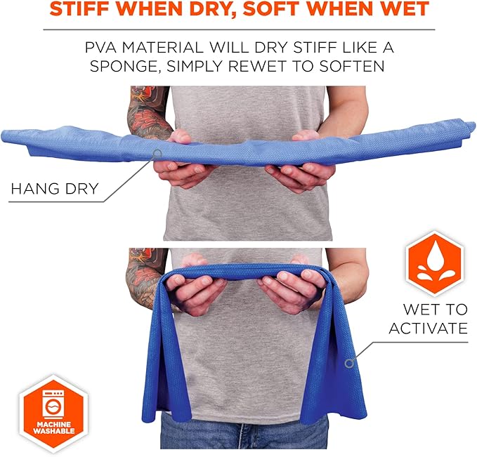 Ergodyne Chill-Its 6210 Phase Change Lightweight Cooling Ice Vest, Cooling Relief for All Environments, Cooling Towel Included