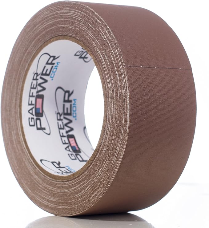 Gaffer Power Proudly Made in The USA, Real Professional Grade Gaffer Tape, Heavy Duty Gaffers Tape, Non-Reflective, Multipurpose. 2 Inches x 30 Yards, Brown