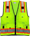 Vero1992 (F Safety Vest For Men's, Engineer High Visibility Vest With Pockets and Zipper, Reflective safety vest