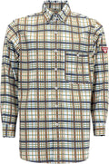 TICOMELA FR Shirt for Men Flame Resistant Shirts 6.5oz Light Weight Plaid Men's Fire Retardant Shirts