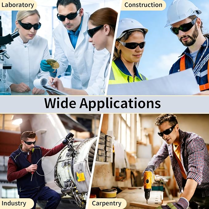 10 Pack Clear Safety Glasses for Men Women, ANSI Z87.1 Certified Scratch & Impact Resistant Wrap Around Lens