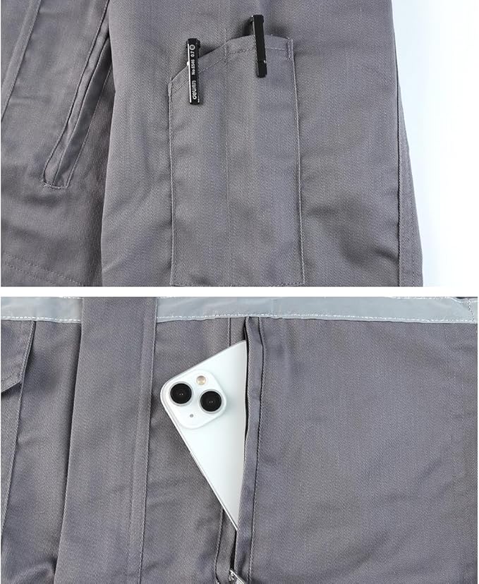 Mens Workwear Coveralls Multi Pockets Work Suit Mechanic Overalls Jumpsuits Unisex Long Sleeve Garage Coverall