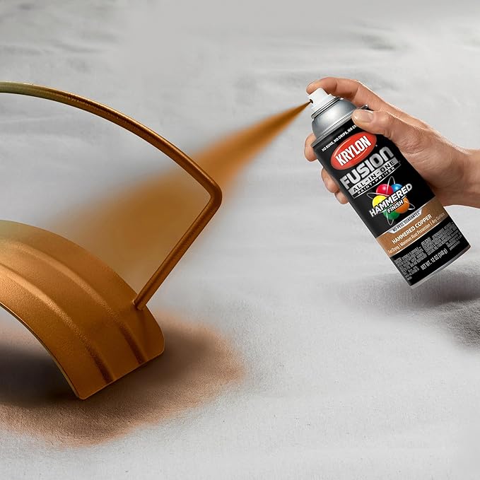 Krylon Fusion All-In-One Adhesive Hammered Finish Spray Paint for Indoor/Outdoor Use, 12 oz, Copper