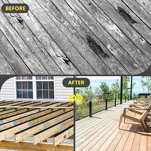 Joist Tape for Decking 2'' X 50', 6 Rolls Weather Resistance Butyl Tape, Waterproof and Anti-Corrosion, Self-Adhesive for Wood Joists Decks Beams Roof Extend Deck Life