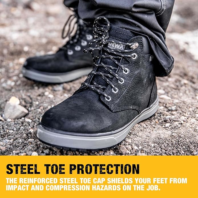 DEWALT Plasma Men's Leather, Steel Toe, Industrial & Construction Safety Work Boot