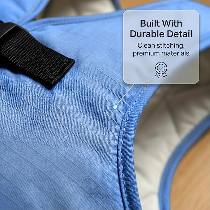 PCM Ice Vest for Men and Women - Adjustable Cooling Vest - Freezes in 30 Min - Special Phase Change Material (PCM) that Freezes Anywhere under 64Deg (Blue)