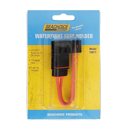 Seachoice in-Line Fuse Holder, Waterproof, 30 Amp Fuse