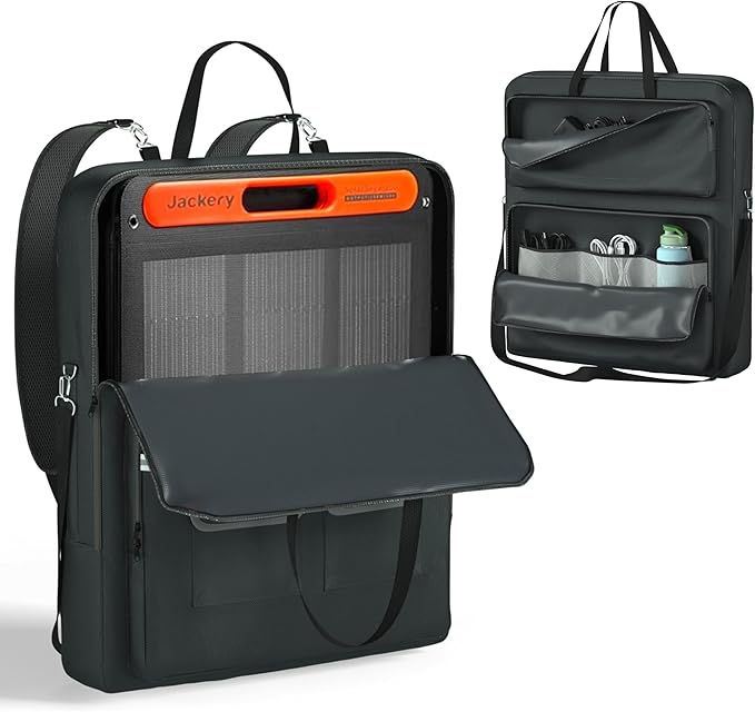 Solar Panel Storage Bag, Compatible With Jackery SolarSaga 100W 100X200W -1680D Marine Canvas+400D Nylon Lining, Suitable for 2 Solar Panels, Waterproof and Durable Solar Panel Carrier