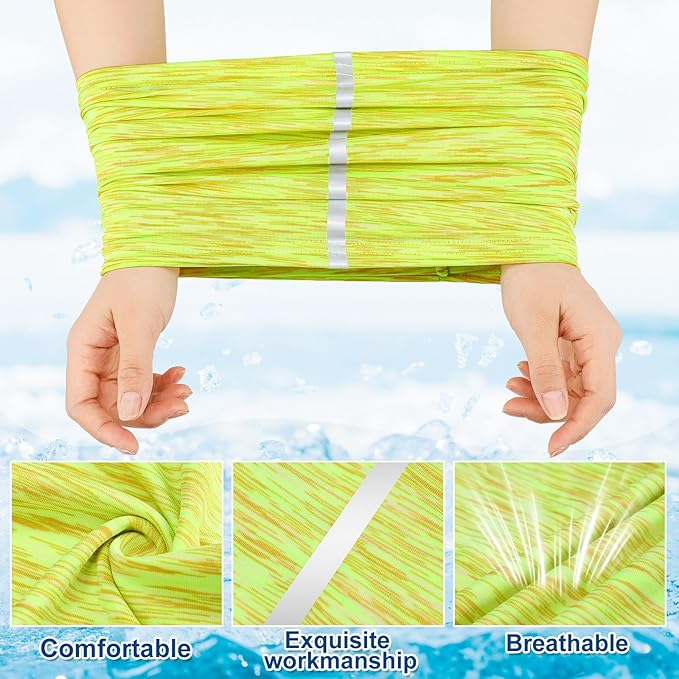 SATINIOR 4 Pcs Neck Gaiter for Men Reflective Face Mask Cover, UV Sun Protection Neon Balaclava Hi Vis Bandana for Work