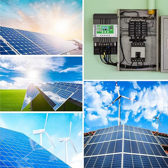 30A 12V 24V PWM Solar Charge Controller Lithium Battery Charge Controller Compatible with Lead Acid/ Lithium-ion/ Lithium Iron Phosphate Battery