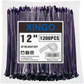 XINGO 12 Inch Purple Zip Ties 1200 PCS, 75 LBS Ultra Strong Tensile Strength, UV Resistant Cable Ties, Self-locking Plastic Ties for Indoor and Outdoor Use