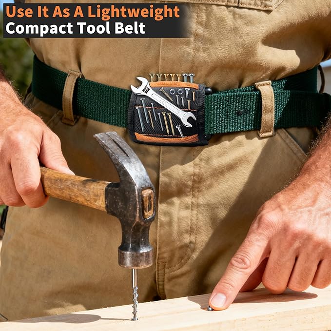 2 Pack Magnetic Wristband for Men, 15 Magnets Powerful for Holding Screws Drilling Bits, Nails, Premium Tools Belt Stocking Stuffers for Birthday Dad Grandpa Husband Handyman Boyfriend Fathers Day