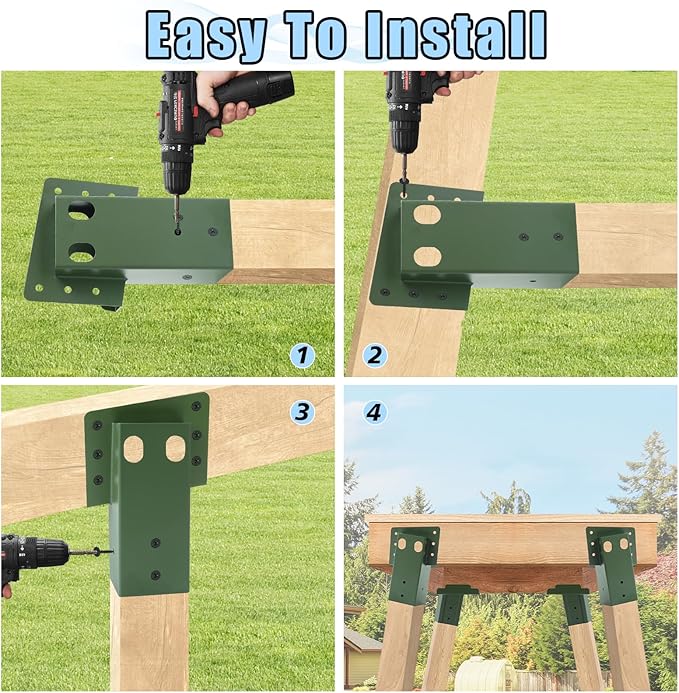 4 Pcs Outdoor 4x4 Compound Angle Brackets,Deer Stand Brackets for Deer Stand, Hunting Blinds and Tree Houses