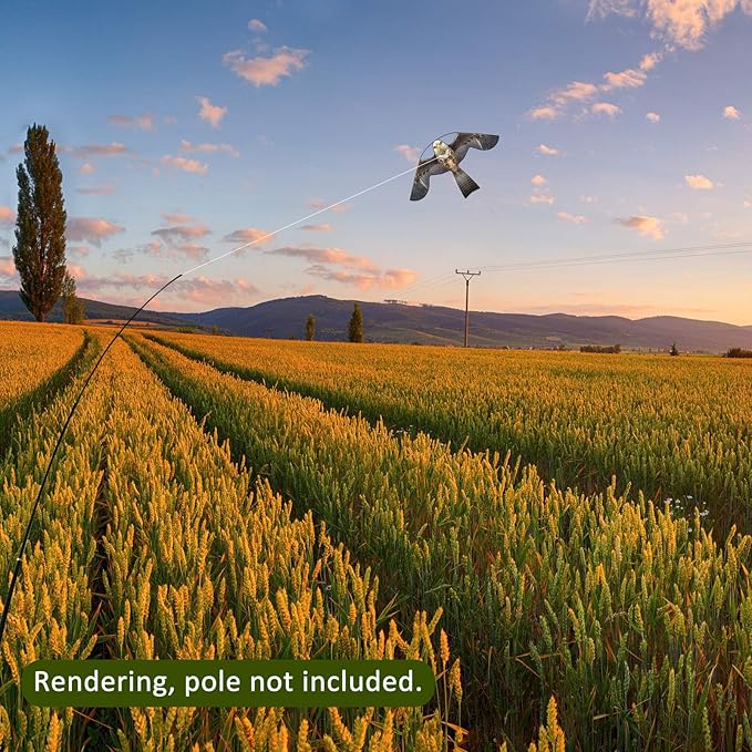 eyijklzo Bird Scarer Flying Kite Crops Farm Flying Bird Hawk Flying Kite, Only Grey Kite