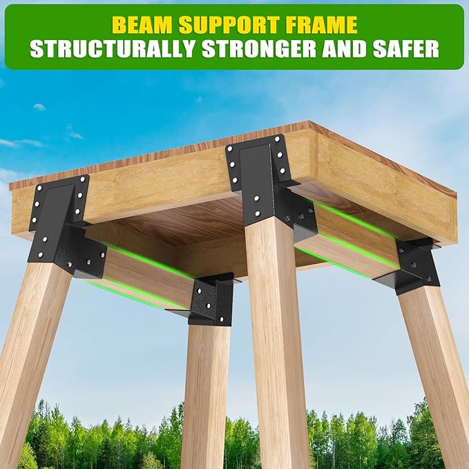 SELEWARE 4 Pack Deer Stand Brackets 4x4 Heavy Duty Deer Blind Brackets Outdoor Angle Brackets for Tree Stand, Outdoor Platforms, Hunting Blinds, Shooting Shack, Observation Decks, Elevated Platform
