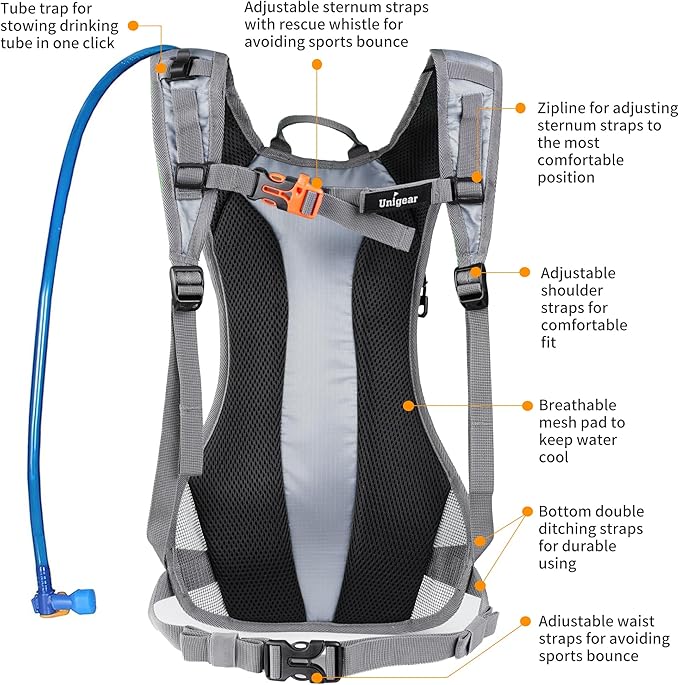 Unigear Hydration Pack Backpack with 70 oz 2L Water Bladder for Running, Hiking, Cycling, Climbing, Camping, Biking