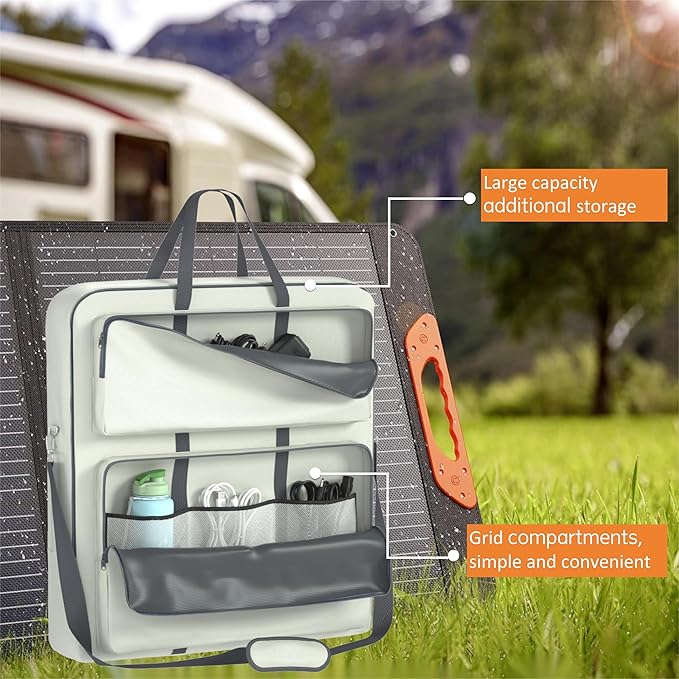 1680D Waterproof Solar Panel Storage Bag, Compatible with Jackery SolarSaga 100W 100X200W, Suitable for 2 Solar Panels, 3-in-1 Multifunctional Backpack (Handheld/Slanted/Backpack)