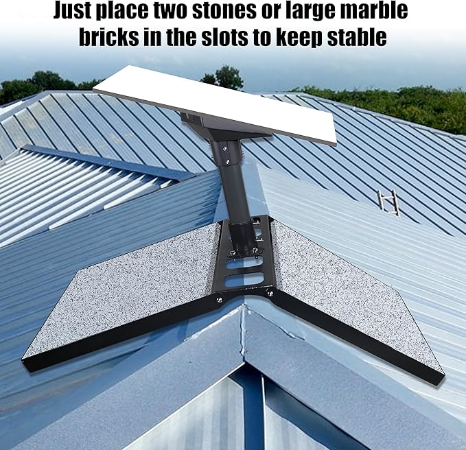 Roof Mount for Starlink,360° Rotatable Roof Ridge Mounting Kit for Starlink Gen 3,Fits for V3 Starlink Standard Dish,No Drilling Required,Alloy Steel Material,Black