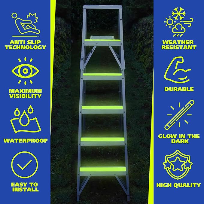 Gaffer Power Anti Slip Tape | Glow in The Dark | Non-Slip Safety Friction Tape | Waterproof Outdoor | Home, Commercial & Industrial Use, Stair Tread, Ladders | Clear Grip Tape | 2 in x 30 Ft